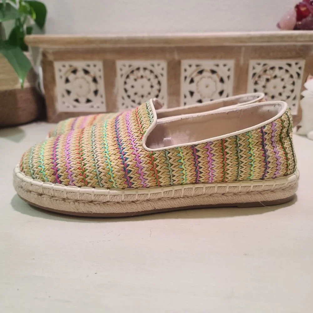 Universal Thread Womens Sz 8 Striped Espadrille Flats Casual Boho Comfy Shoes - Picture 3 of 8